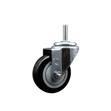 Service Caster 35 Inch Black Polyurethane Wheel Swivel 34 Inch Threaded Stem Caster Service Caster SCC-TS20S3514-PPUB-BLK-34212